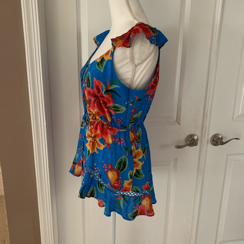 ANTHRO Farm Rio Ruffled Floral Tank - Picture 8 of 10